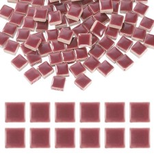 9mm Square Mosaic Tile 300g Ceramic Mosaic Tile Bulk Rose Red