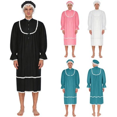 DE Herren Nachthemden Pyjama Nachtwäsche Naher Osten Nachthemd Islamisch Plaid