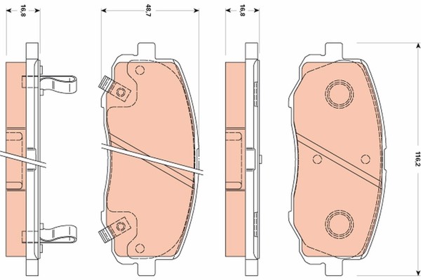 TRW Bremsbelagsatz Scheibenbremse Cotec GDB3510 FüR Hyundai PBT PB I20 1-image