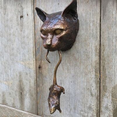Katzen-Türklopfer Katz-und Maus-Wandbehänge Skulptur Ornament Tür klopfer