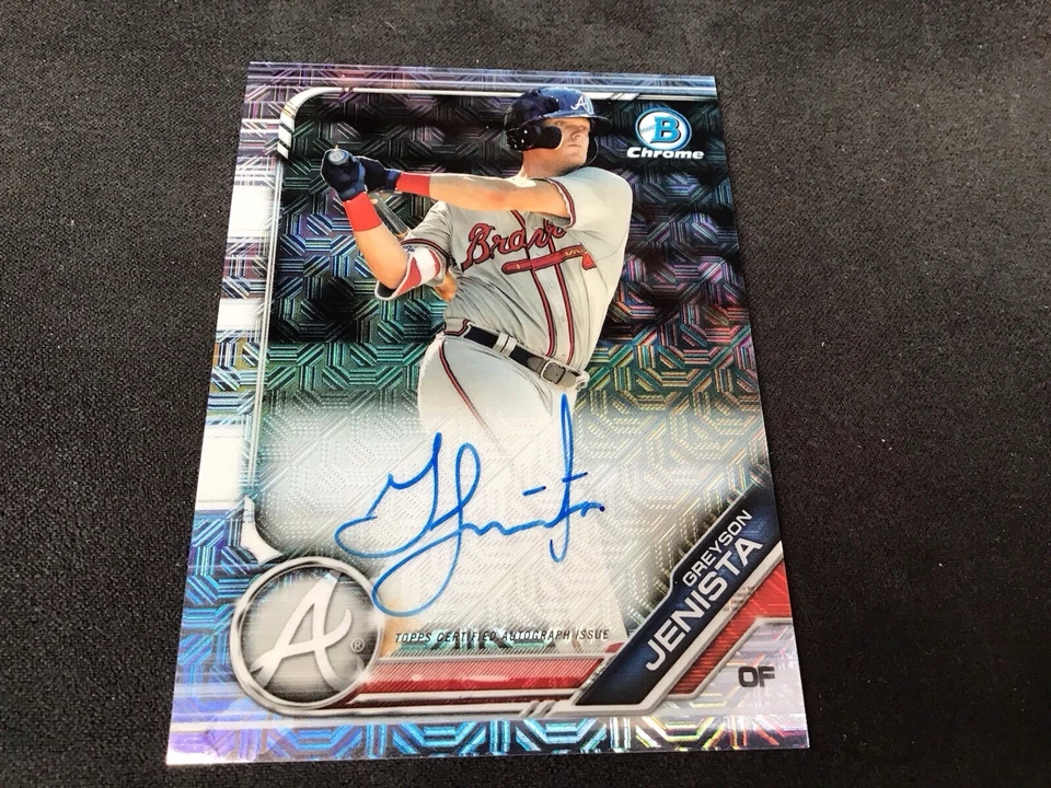 2019 Bowman Chrome BMA-GJ Greyson Jenista Mojo Refractor Auto Braves RC - Image 3 of 4