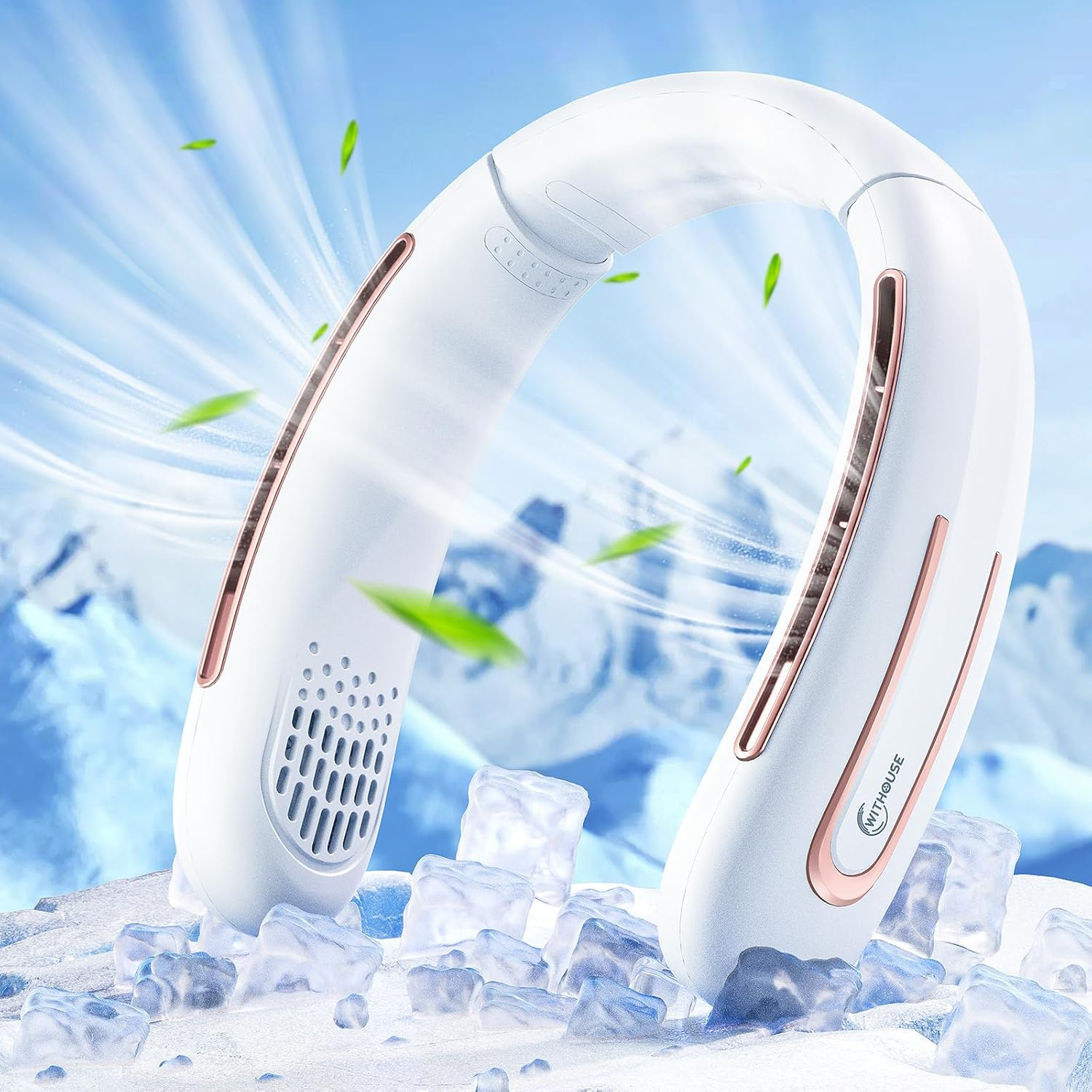 Portable Neck Fan 8000 Mah 20Hrs Cooling Airflow 3 Speeds Adjustable Bladeless
