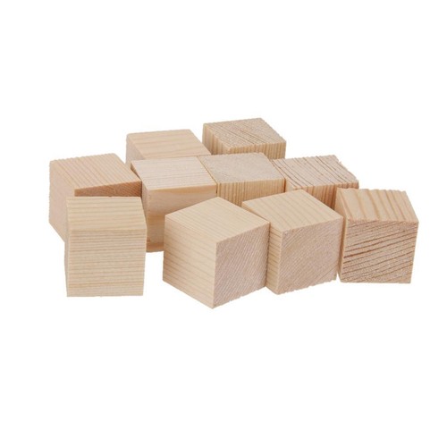 1 Inch Wooden Cubes, 10Pcs Unfinished Wooden Blocks, Math - Picture 6 of 6