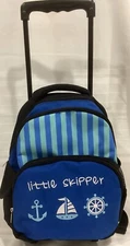 Nautical 15” Upright Wheeled Rolling Luggage Kids Carryon Suitcase Backpack NEW