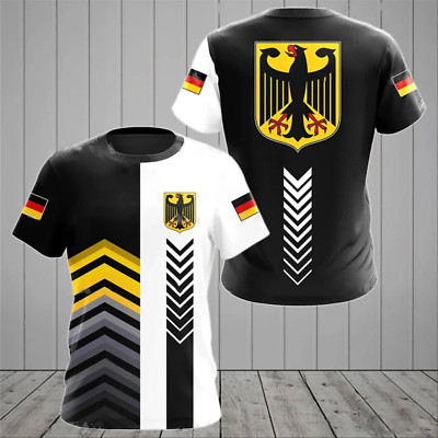 Herren T-Shirt Deutschland Trikot 3D Shirt Streetwear Tank Top Fitness Hemd