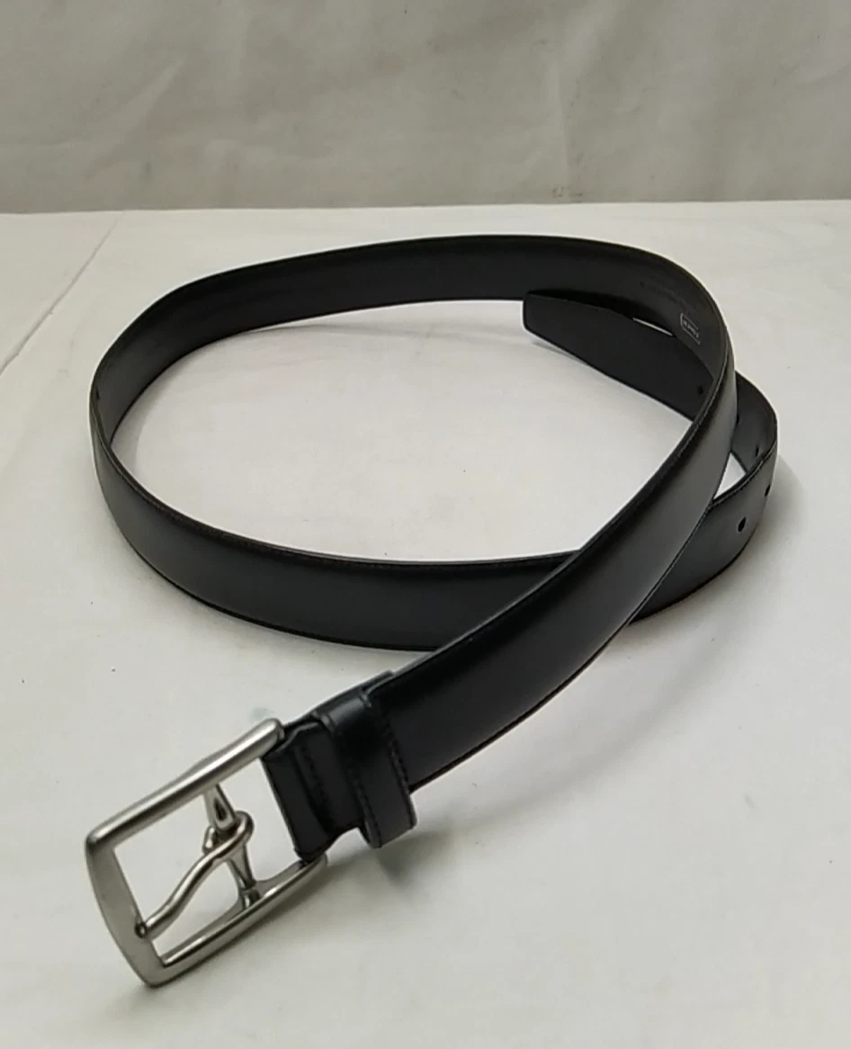 Cintura uomo Coach nera con cinturino in pelle fibbia tono argento taglia 36 37