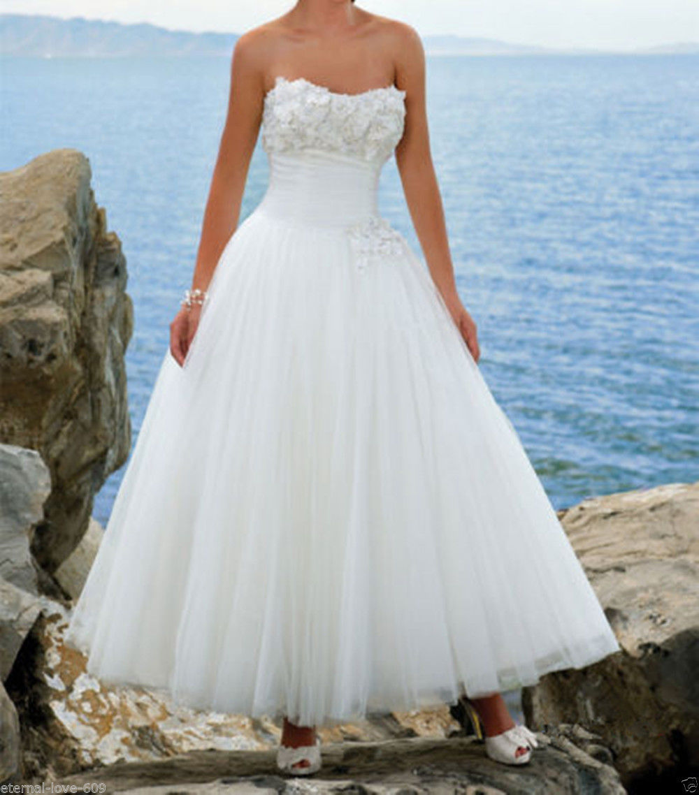 ankle length wedding dress