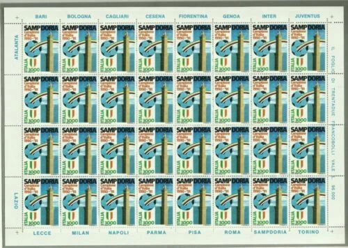 Francobolli della Repubblica italiana dal 1986 a oggi foglio