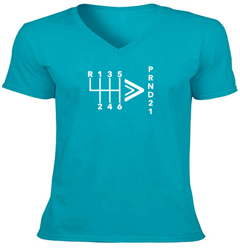 Manual Automatic Tee V-Neck T-Shirt Unisex Print Shirt Gift Stick Shift Car - Picture 1 of 19