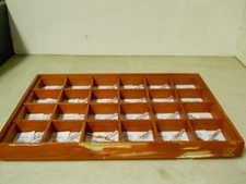 Elfbeads Brown Wood 24 Compartment Bead Display Tray Stackable 22 Sticks DAMAGED