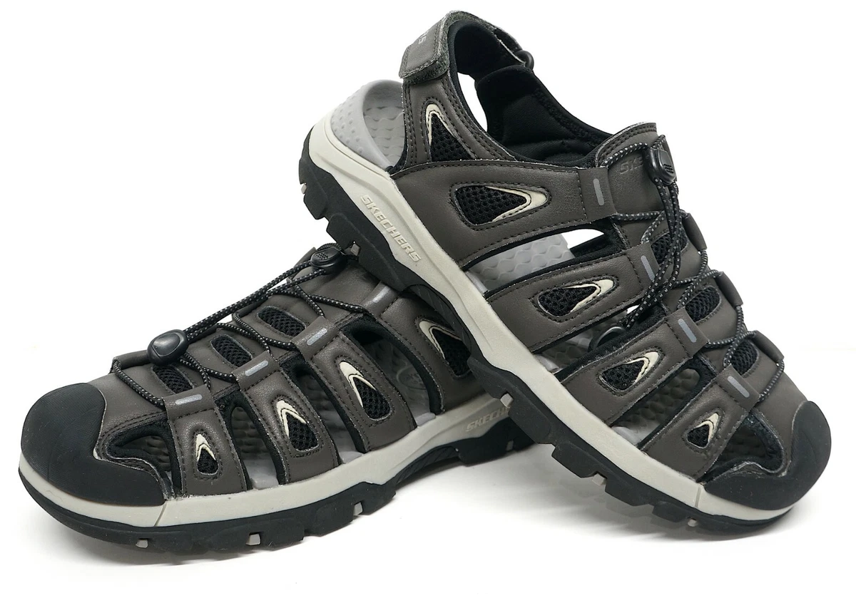 Skechers Men s Tresmen Outseen Slip On Adjustable Fisherman Sandals Gray Sz 8
