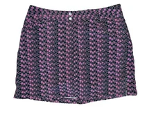 Slazenger Golf Skort Sz 8 Shorts Under Skirt Black Pink Patterned