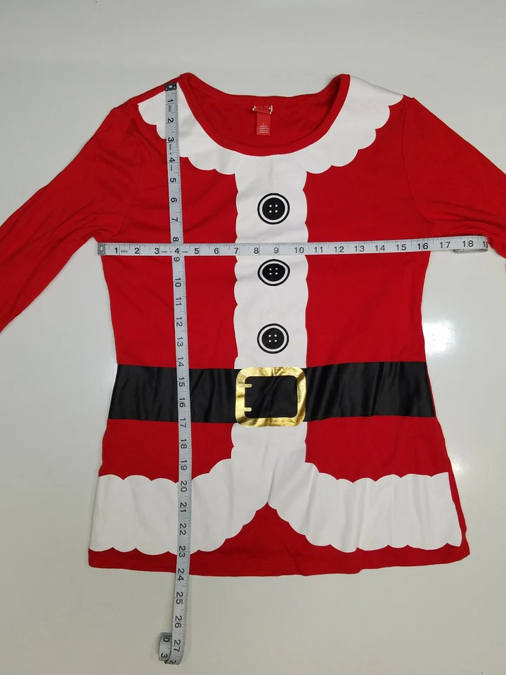 Mrs. Top de pijama rojo cláusula manga larga talla L Foto 4 de 4