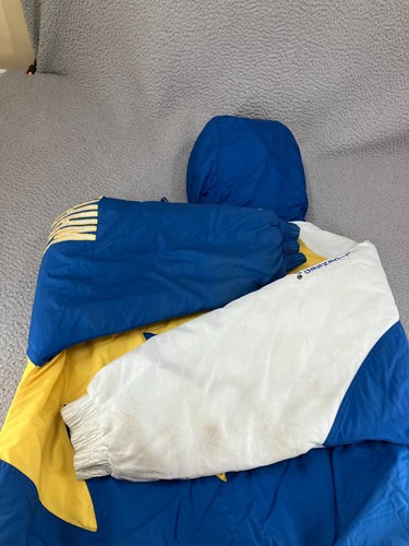 Vintage Golden State Warriors Puffer Jacket Mens XL Blue Sharktooth 90s NBA - Picture 16 of 24