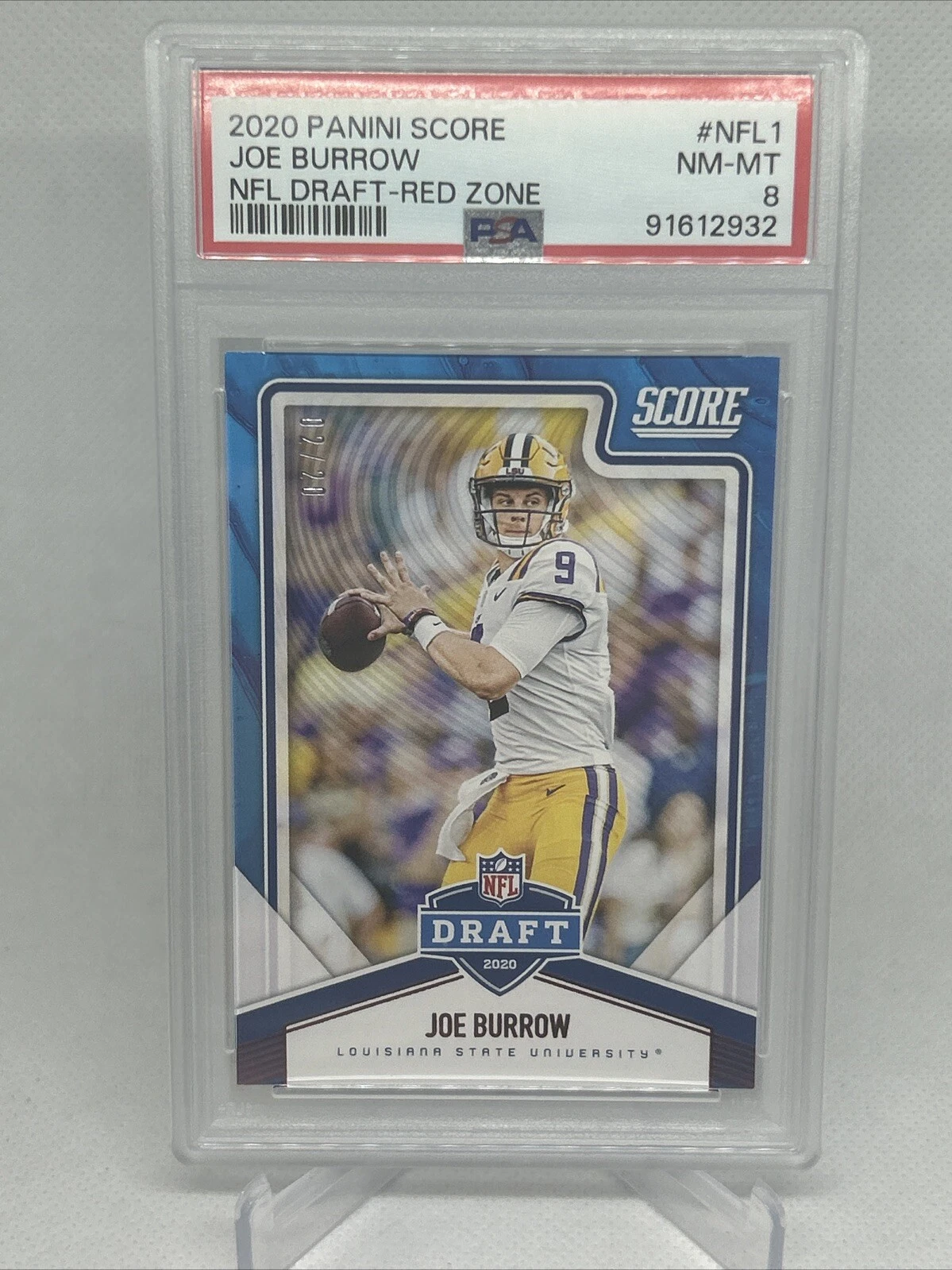 Joe Burrow Panini Score NFL Draft #NFL1 Red Zone