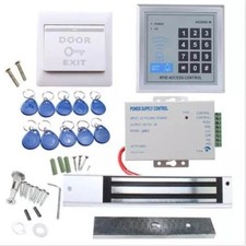 125KHz RFID Keypad Glass/Wood Door Access Control 390LB Magnetic Lock Kit Keyfob