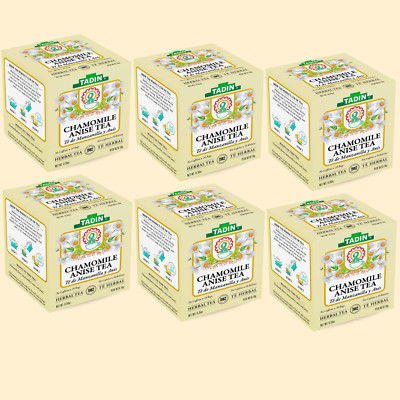 Tadin Chamomile Anise Tea, 10 Tea Bags 0.35 fl oz, Caffeine-Free (6-Pack)