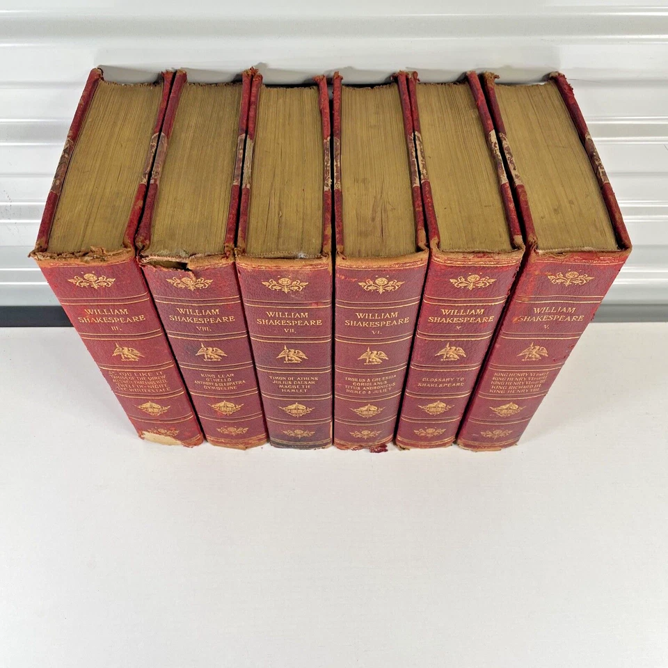 Works of William Shakespeare Stratford Edition Complete 6 Volumes Foto 2 de 4