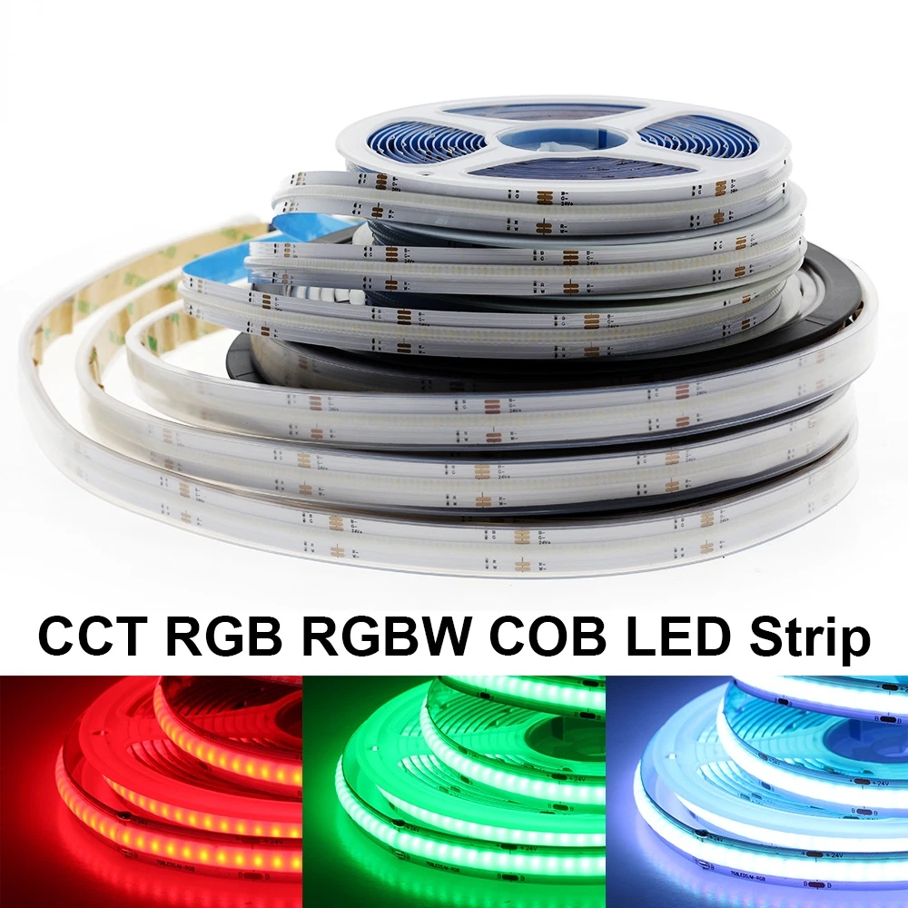 RGB CCT RGBW COB LED Strip 24V LEDs High Density Flexible IP67