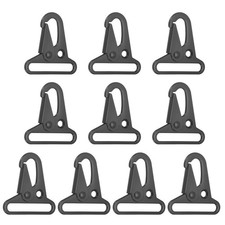 10Pcs 1-1/2" 38mm Enlarged Mouth Clips Sling Clasp Hook, Black