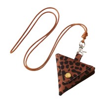 yaozeio Leopard Long Necklace Earbuds Case Pouch Small, Brown