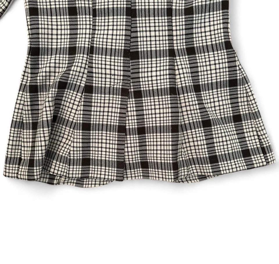 Vintage 70s Fitted Blazer Gaddi California XS/S Brown & Tan Plaid - Image 4 of 4