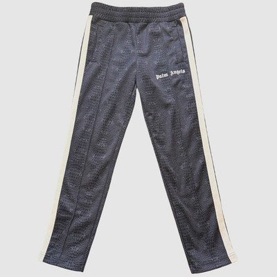 Palm Angels Mens Snakeskin  Track Pants Grey White Stripe  M Hype Lux
