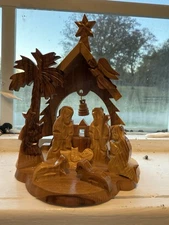 Hand Carved Olive Wood One Piece Nativity 5 1/2"