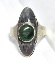 Eilat Stone Eye Israel vintage sterling silver adjustable ring size 8
