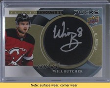 2018-19 Upper Deck Trilogy Signature Pucks Will Butcher #SP-WB Auto READ 7l6