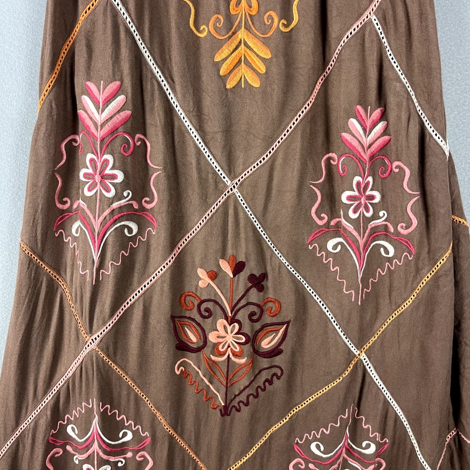 Judith March Floral Strapless Maxi Dress Womens Large Embroidered Boho Fairy - Image 3 of 4