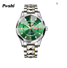 Men's Quartz Watches 3 ATM Waterproof Luminous Date Stainless Steel Wristwatches