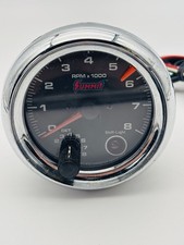 Vintage Summit Racing Tachometer 0-8000 3 38 Dia Black Face Shift Light. Vintage Summit Racing Tachometer 0-8000 3 38 Dia Black Face Shift Light.