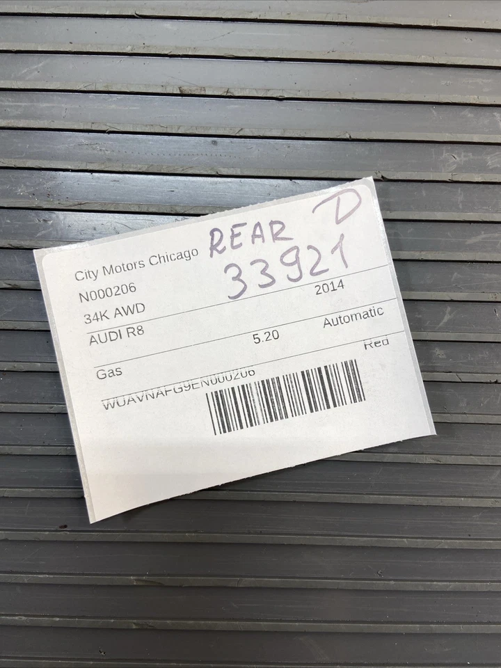 Rotor de disco de freno trasero izquierdo derecho Audi R8 Spyder 2014-2023 34 k millas OEM Foto 2 de 4