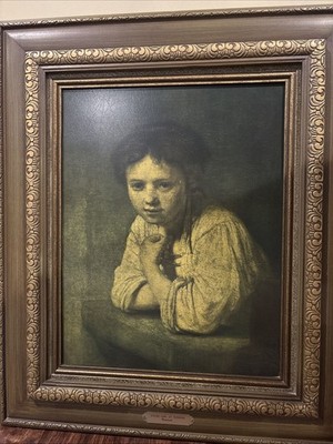 Rembrandt girl at the window this art print appears to be very old Number Tg11