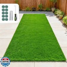 Oiyeefo Artificial Turf Indoor Outdoor - Pet Friendly Synthetic Fake Grass Ru