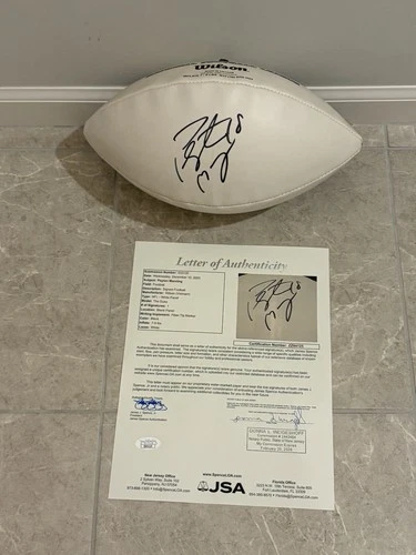 Peyton Manning Signed Football With Jsa Letter