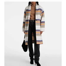 Isabel Marant Daby Striped Wool Blend Coat in Multicolor FR 40 US 8