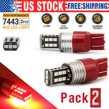 2pcs 7443 7440 Led Red Strobe Flash Blinking Brake Stop Tail Parking Light Bulbs 2pcs 7443 7440 Led Red Strobe Flash Blinking Brake Stop Tail Parking Light Bulbs