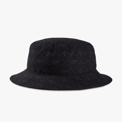 NEW Callaway Elements Bucket Golf Hat NEW S/M Black All Over Print