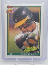 1991 Topps Willie Randolph Oakland Athletics #525