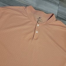 Nike Dri-Fit Golf Shirt Mens XXL Orange Blade Collar Diamond AOP