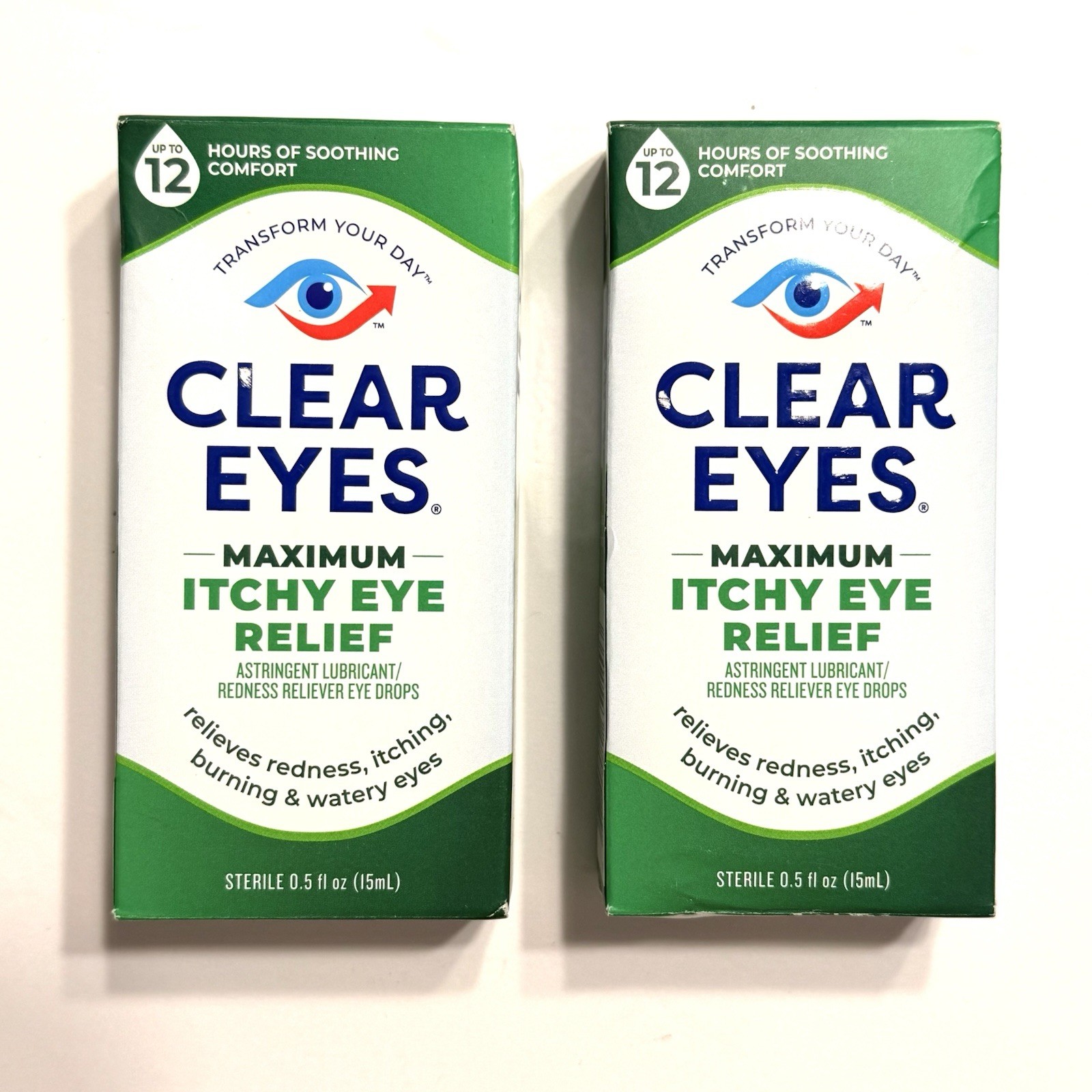 2x Clear Eyes Maximum Itchy Eye Relief 0.5 oz. Exp. 10/2027