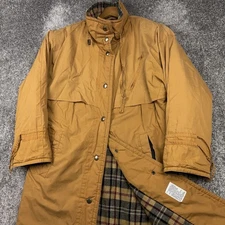 VTG Chore Jacket Women's Medium Golden Field Barn Coat Plaid Lined Preppy