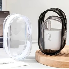 1 Travel Transparent Charger Storage Bag Mini Portable Organizer for Cables