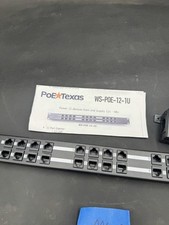PoE Texas 12 Port 10/100 Mode B Rack Mount Passive PoE Injector w/ Power Supply
