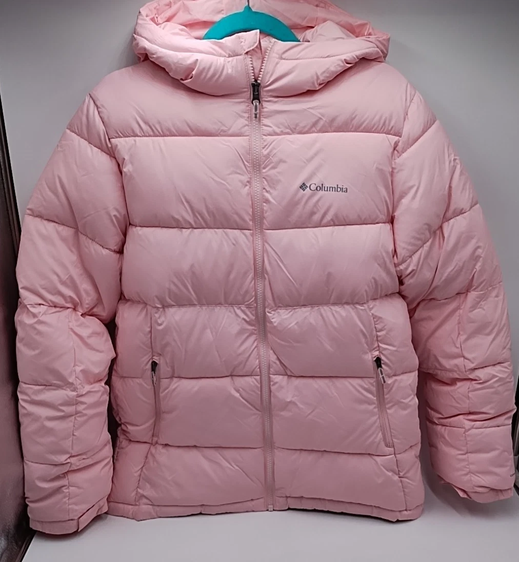 Columbia Pike Lake II Hooded Puffer Jackets - Pink, Sz Youth Extra Large(#P3-A5)