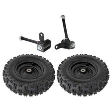 2pc 4.10-6 Wheel Rim Tire + Front Spindle Knu...