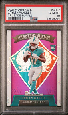 2021 Panini Rookies & Stars - Jaylen Waddle - RC Crusade Purple /35 - PSA 10
