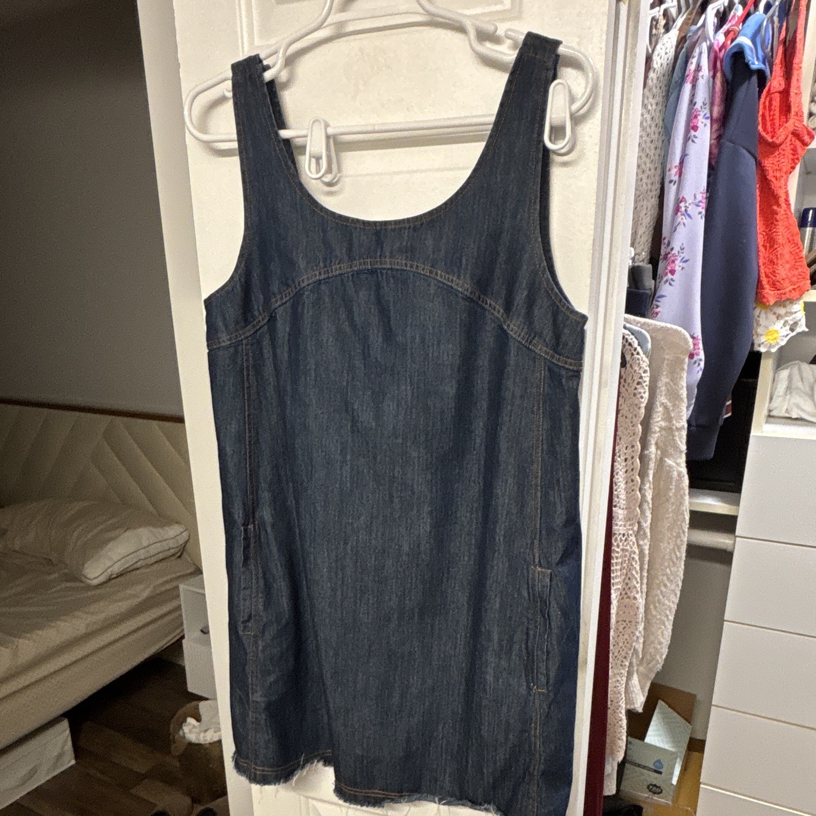 Natural Life Blue Denim Shift Dress Women’s M Sleeveless Short